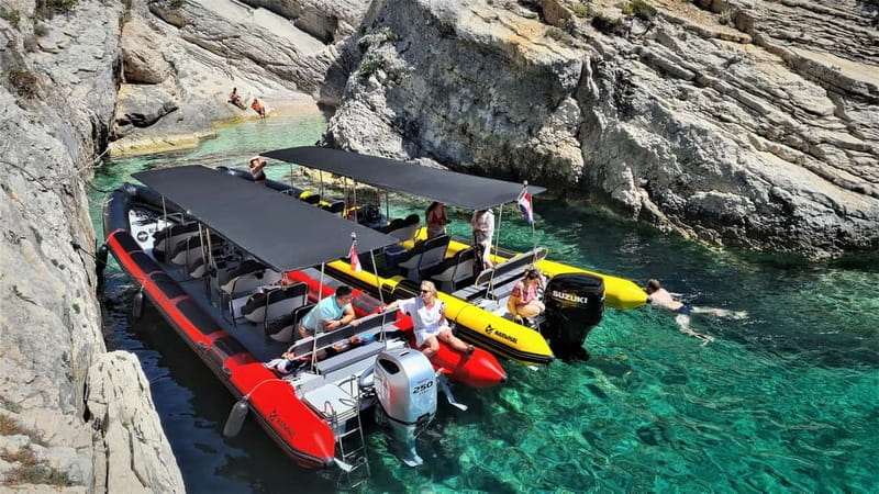 From Split: Blue Cave, Hvar, Mamma Mia, 5 Islands boat Tour - Stop 4 and 5: WWII bunkers and limestone caves for quick, sharp views