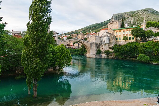 From Split/Trogir: Mostar and Medjugorje Tour with Wine Tasting - The Old Bridge walk: rebuilt, restored, and still the centerpiece