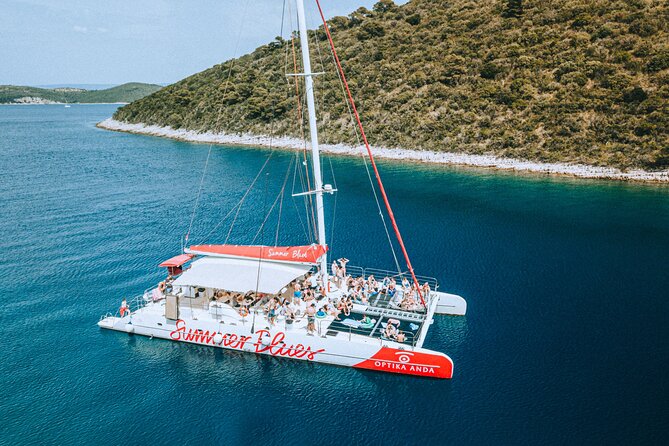 Full-Day Catamaran Cruise to Hvar & Pakleni Islands with Food and free Drinks - A Party Boat Day With Real Swim Breaks From Split