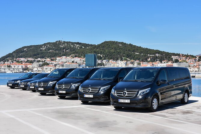 Luxury private transfer: Split Town to Split airport - The Ride Itself: Mercedes Comfort, On-Time Drivers, and Water