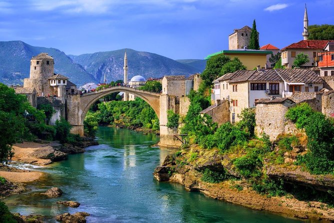 Nature and culture of Mostar, Bosnia & Herzegovina - Private trip - Mostar’s Old Town and its stone bridge in full context