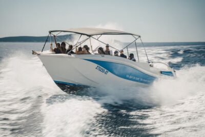 Split: Blue Cave and 5 Islands Tour - On the speedboat: fast water, real views, and wind reality