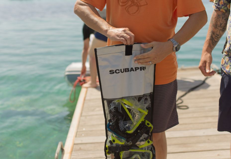 Split: Blue Lagoon & 3 Islands Speedboat Tour - The Blue Lagoon: 105 Minutes of Clear Water, Snorkel Gear, and Beach Bar Reality