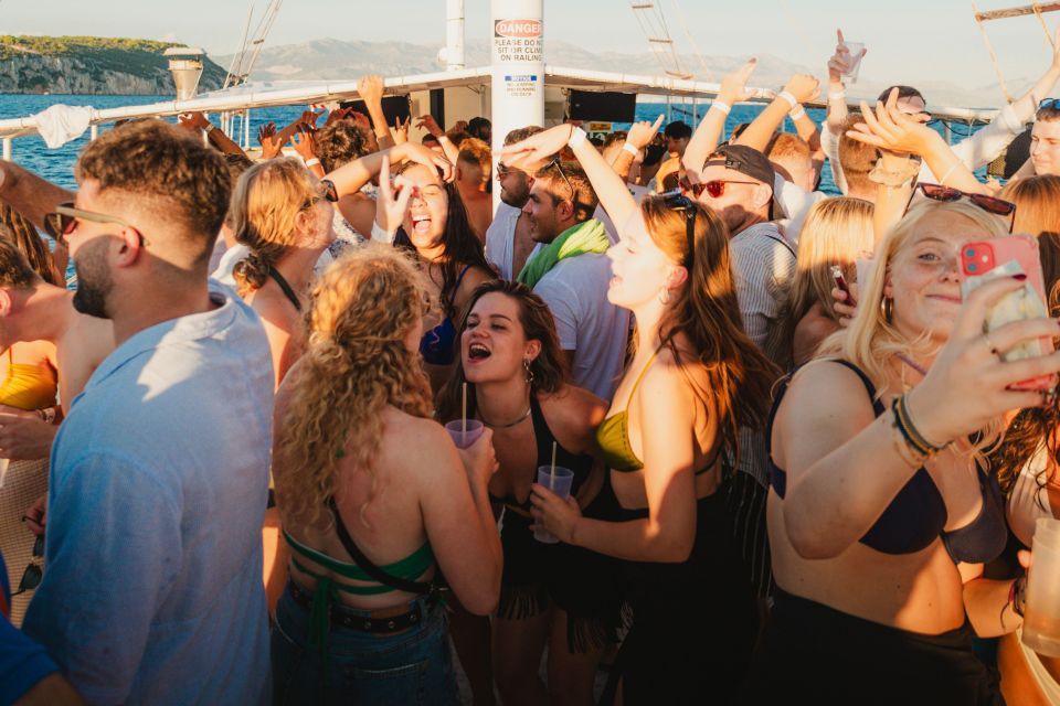 Split: Blue Lagoon Boat Party with Slide, Dj and After Party - Hidden bay swim stop: short water time that still feels like a break