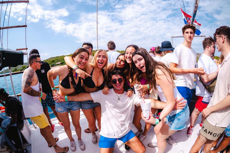 Split: Blue Lagoon Boat Party with Slide, Dj and After Party - Blue Lagoon in Split: one hour to swim, explore, and use the slide