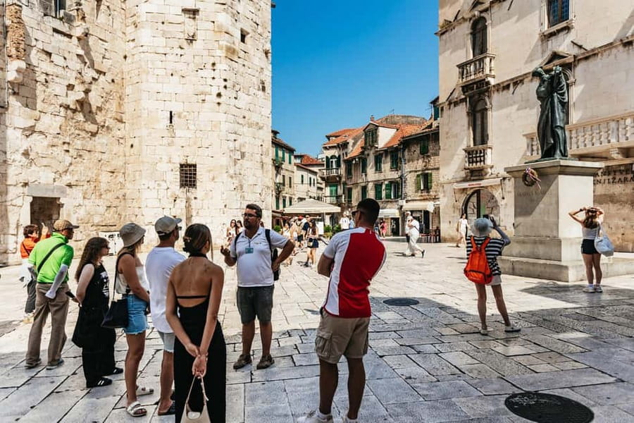 Split: Diocletian Palace & Old Town Guided Walking Tour - St. Domnius Cathedral and the bell tower panorama