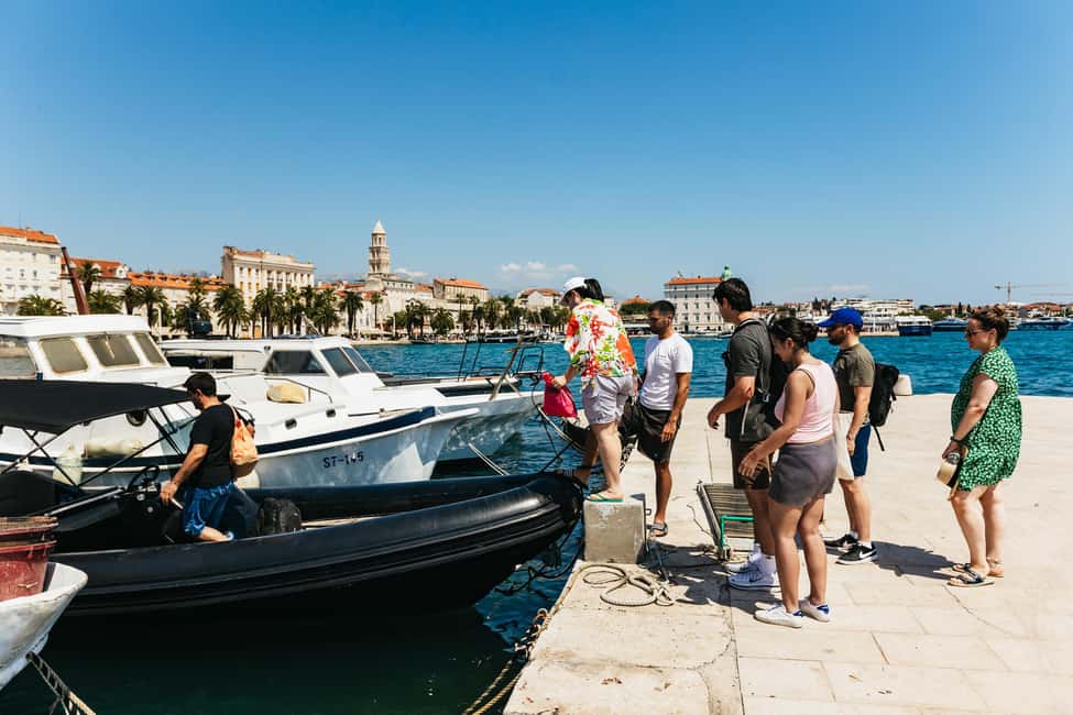 Split/Trogir: Blue Lagoon and 3 Islands Speedboat Tour - Laganini Beach Club time: lunch and cocktails if you want them