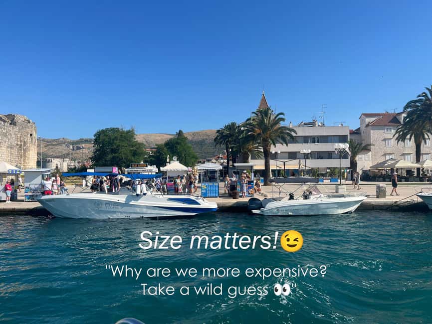 Split/Trogir: Half-Day(5 hours) 3-Island Speedboat Adventure - The ride itself: Trogir and Split views from the water