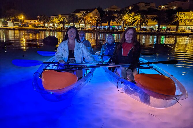 Transparent Kayak Glow Tour in Split - Stop 2 at Stobreč: sunset intro and first glow moments
